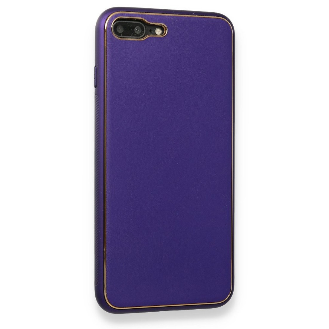  iPhone 7 Plus Kılıf Coco Deri Silikon Kapak - Mor