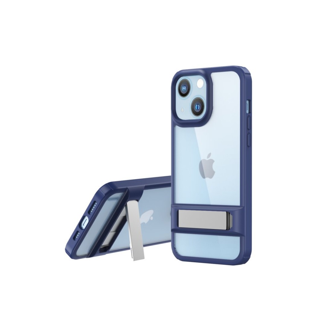  iPhone 14 Plus Kılıf Rolet Stand Kapak - Lacivert