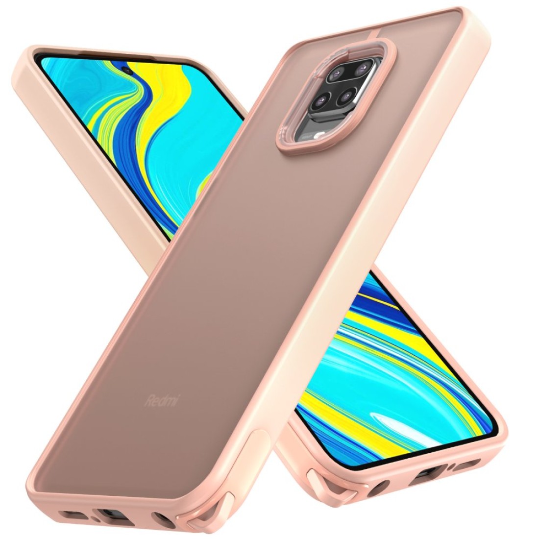  Xiaomi Redmi Note 9S Kılıf Elegant Kapak - Pudra