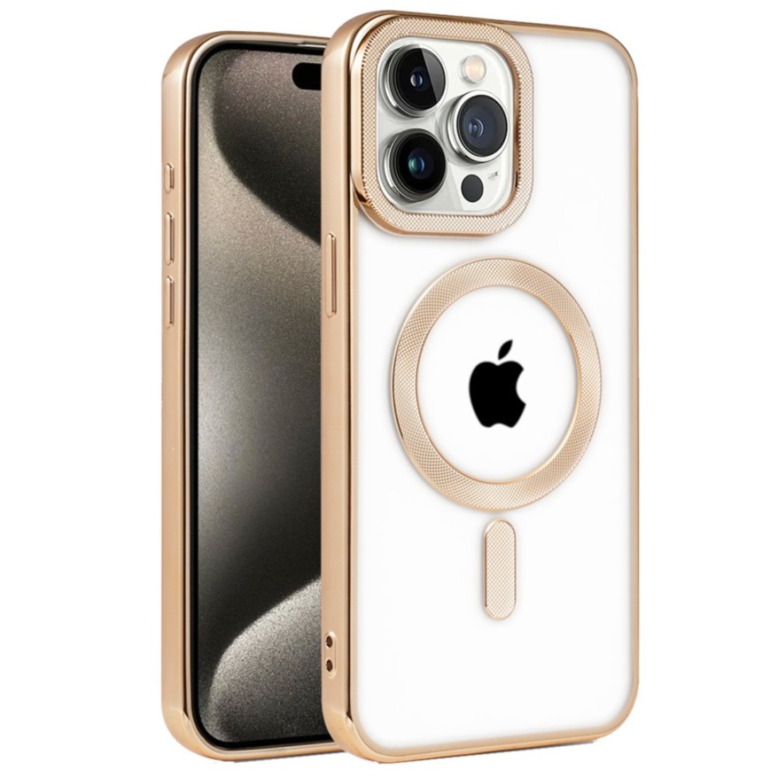  iPhone 14 Pro Kılıf Kronos Magsafe Kapak - Gold
