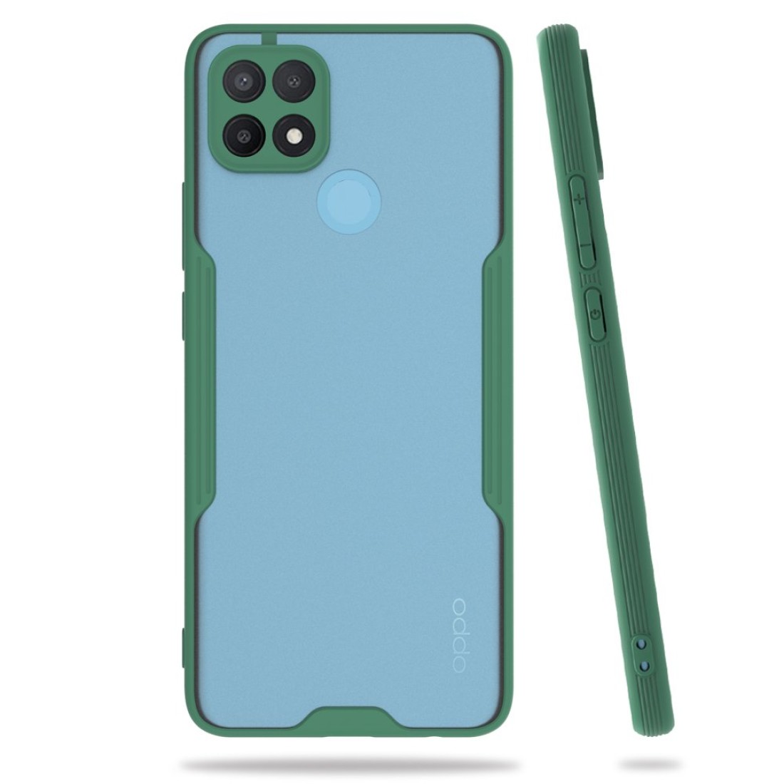  Oppo A15S Kılıf Platin Silikon - Yeşil