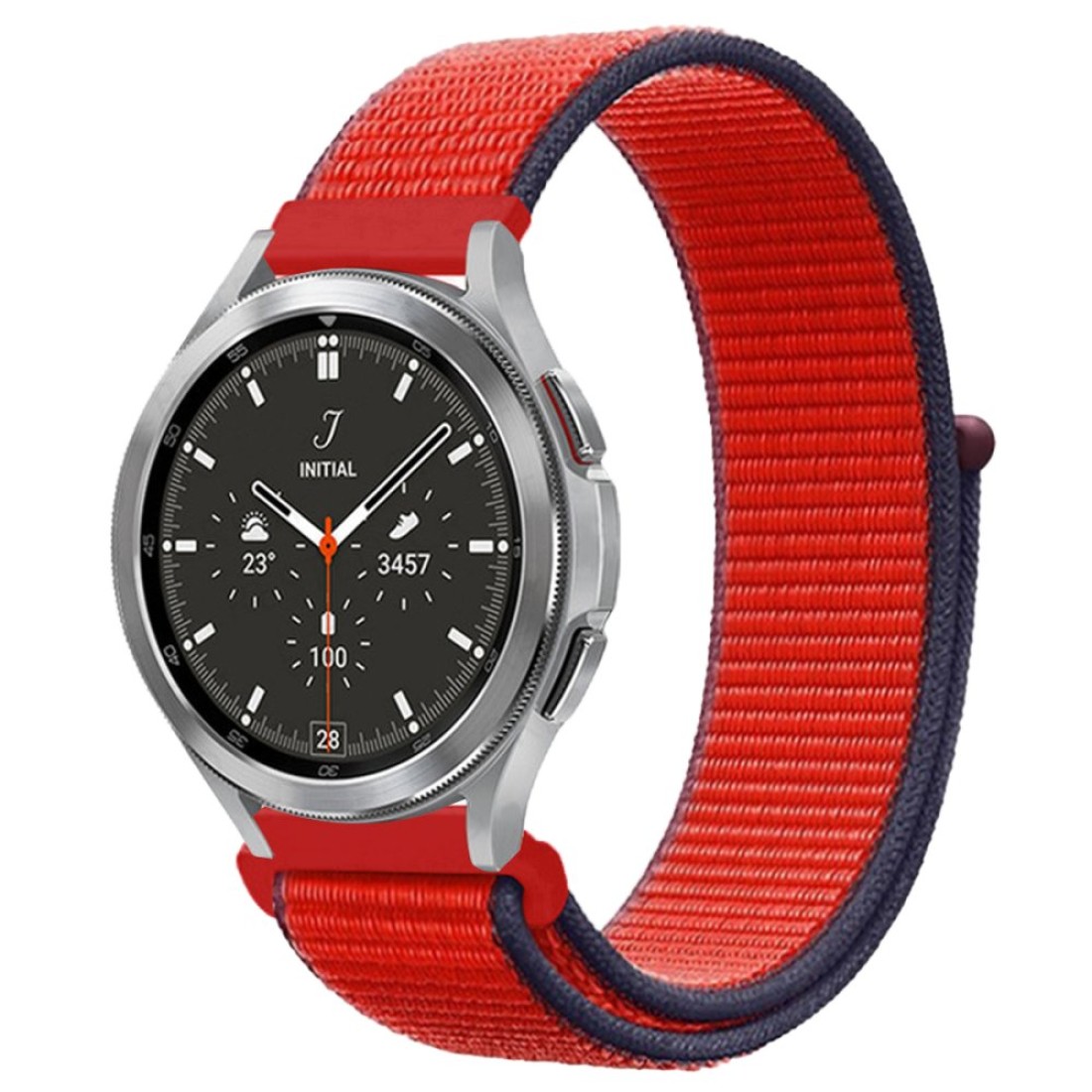  GT4 46mm 22mm Hasırlı Cırtcırtlı Kordon - Lacivert-Kırmızı