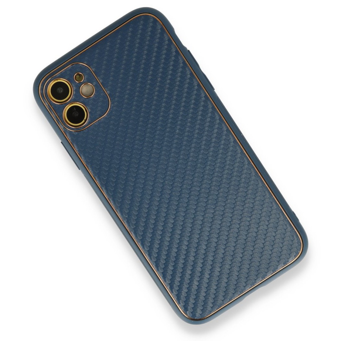 iPhone 12 Kılıf Coco Karbon Silikon - Mavi iPhone 12 Kılıf Coco Karbon Silikon - Mavi