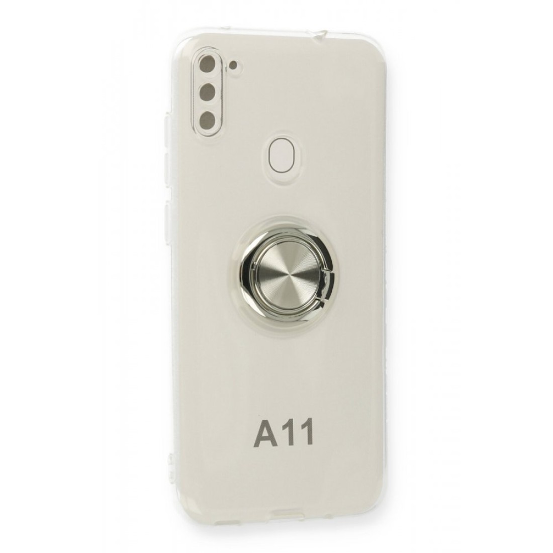  Samsung Galaxy A11 Kılıf Gros Yüzüklü Silikon - Gümüş