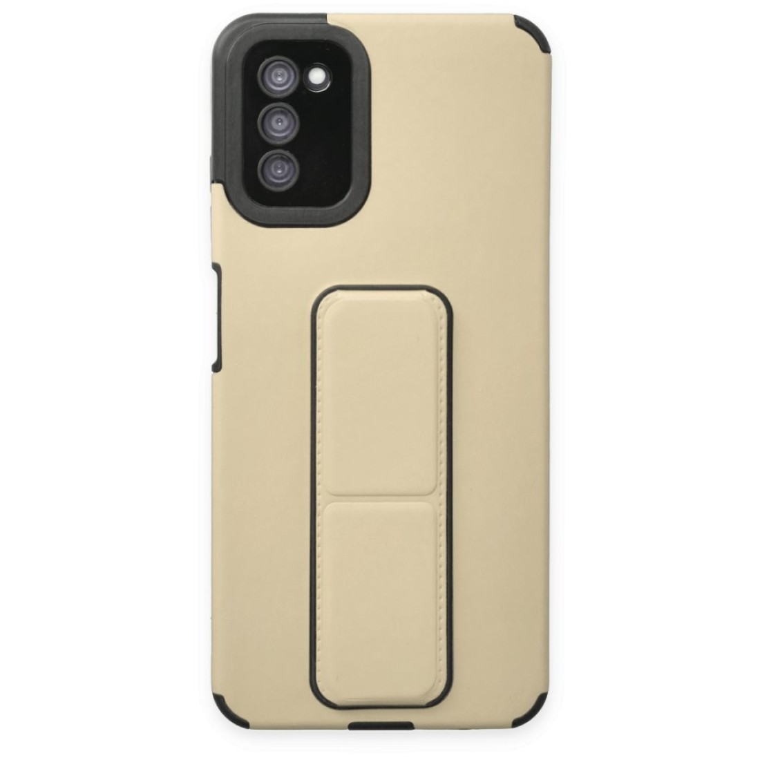  Samsung Galaxy A03S Kılıf Mega Standlı Silikon - Gold