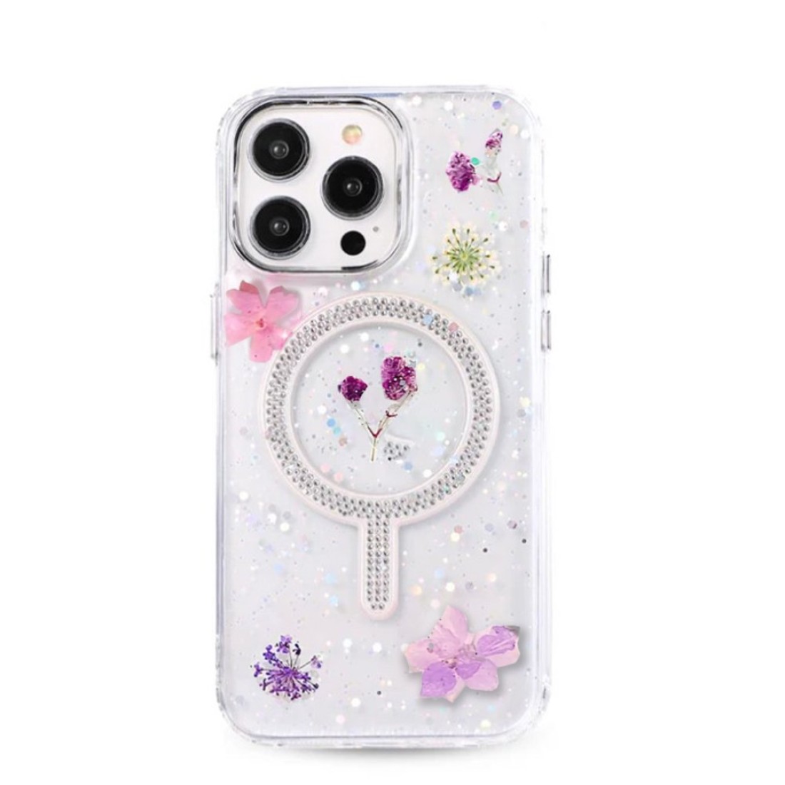  iPhone 15 Pro Max Flower Magsafe Kapak - Mor