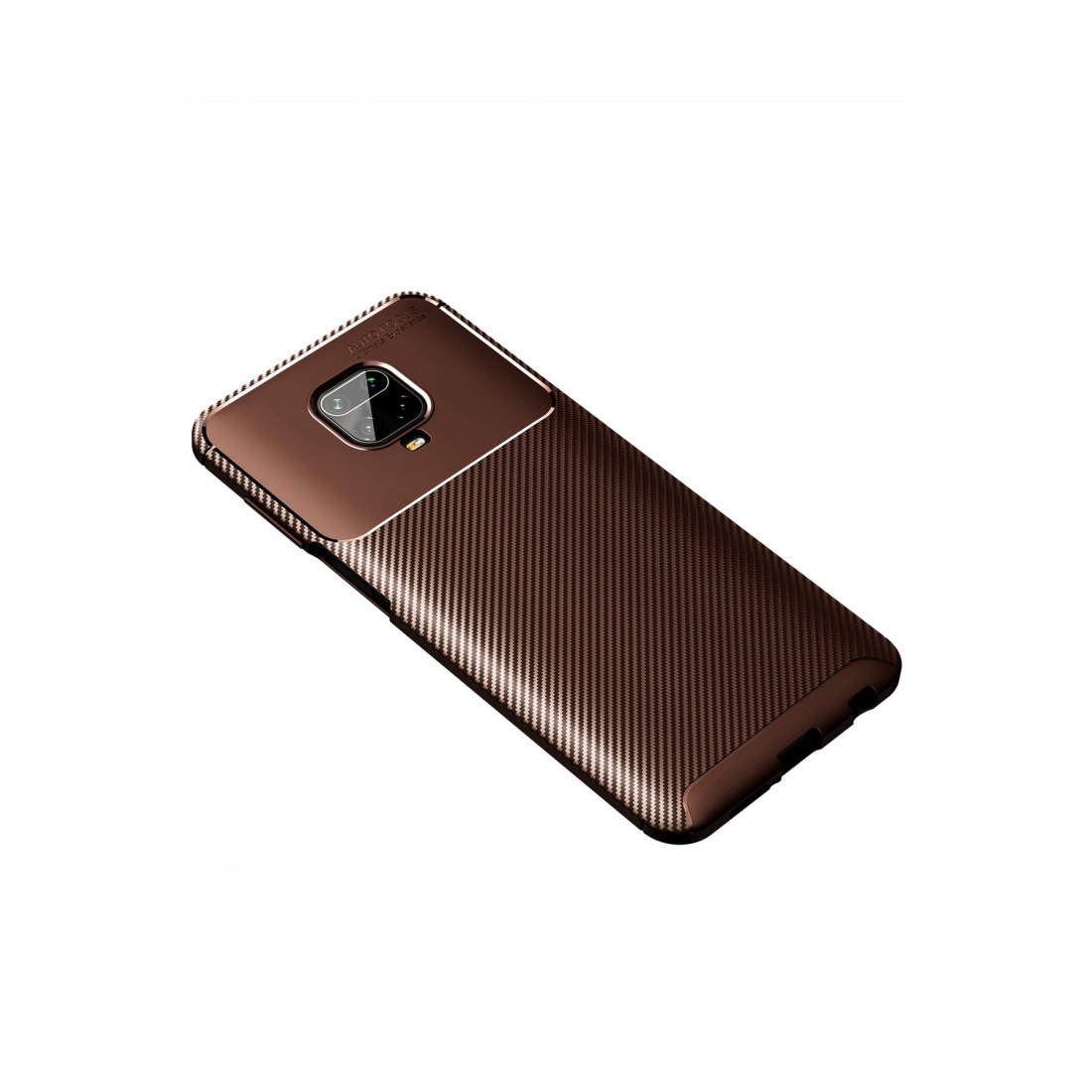  Xiaomi Redmi Note 9S Kılıf Auto Focus Karbon Kapak - Kahverengi