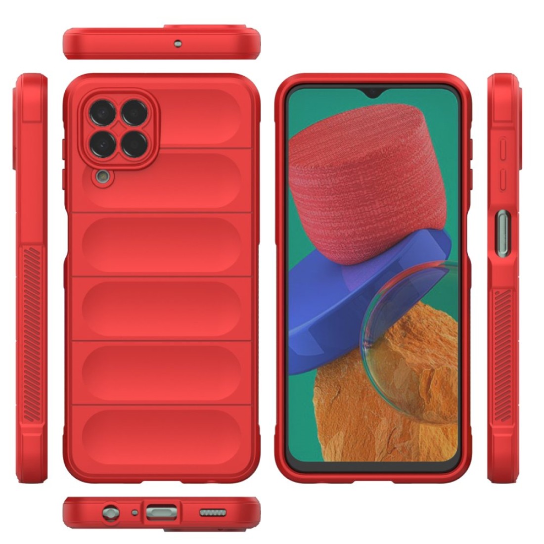 Samsung Galaxy M33 Kılıf Optimum Silikon - Kırmızı Samsung Galaxy M33 Kılıf Optimum Silikon - Kırmızı