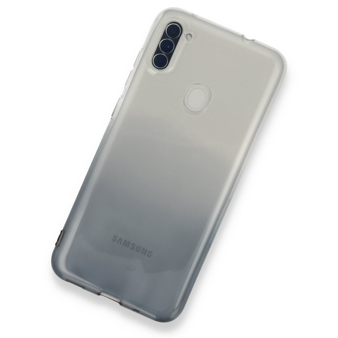  Samsung Galaxy M11 Kılıf Lüx Çift Renkli Silikon - Siyah