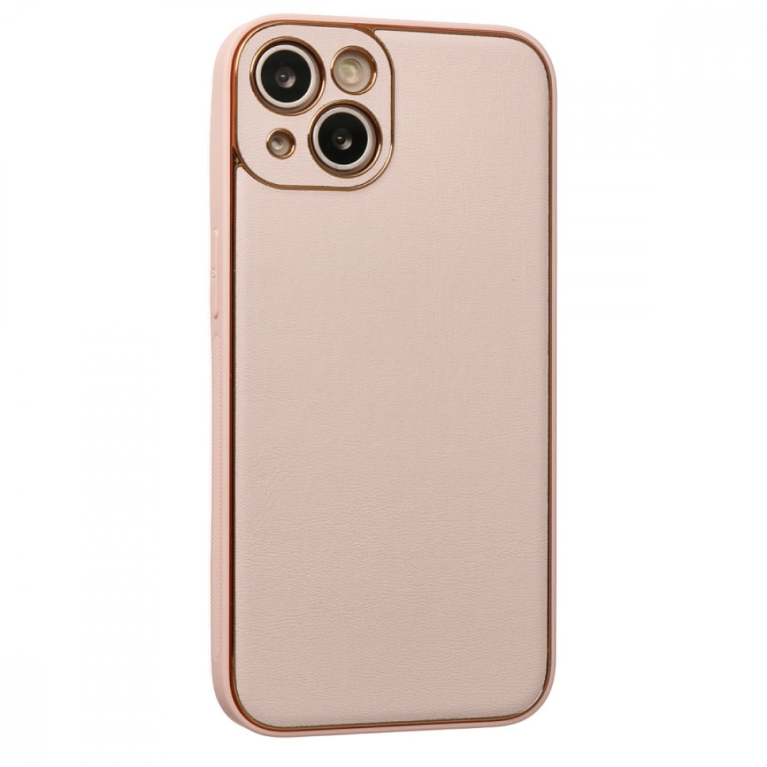 iPhone 13 Kılıf Coco Deri Silikon Kapak - Pudra iPhone 13 Kılıf Coco Deri Silikon Kapak - Pudra