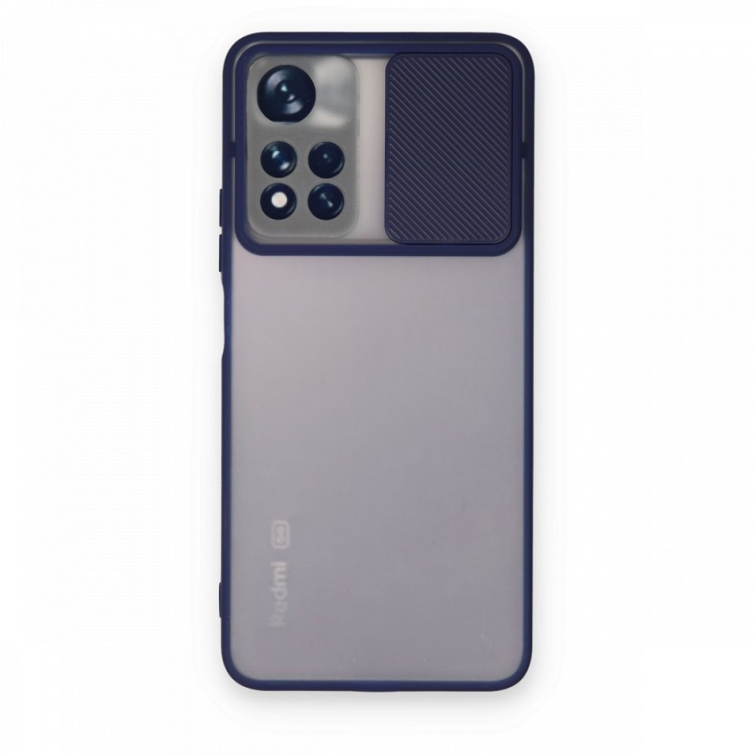  Xiaomi Redmi Note 11T Kılıf Palm Buzlu Kamera Sürgülü Silikon - Lacivert