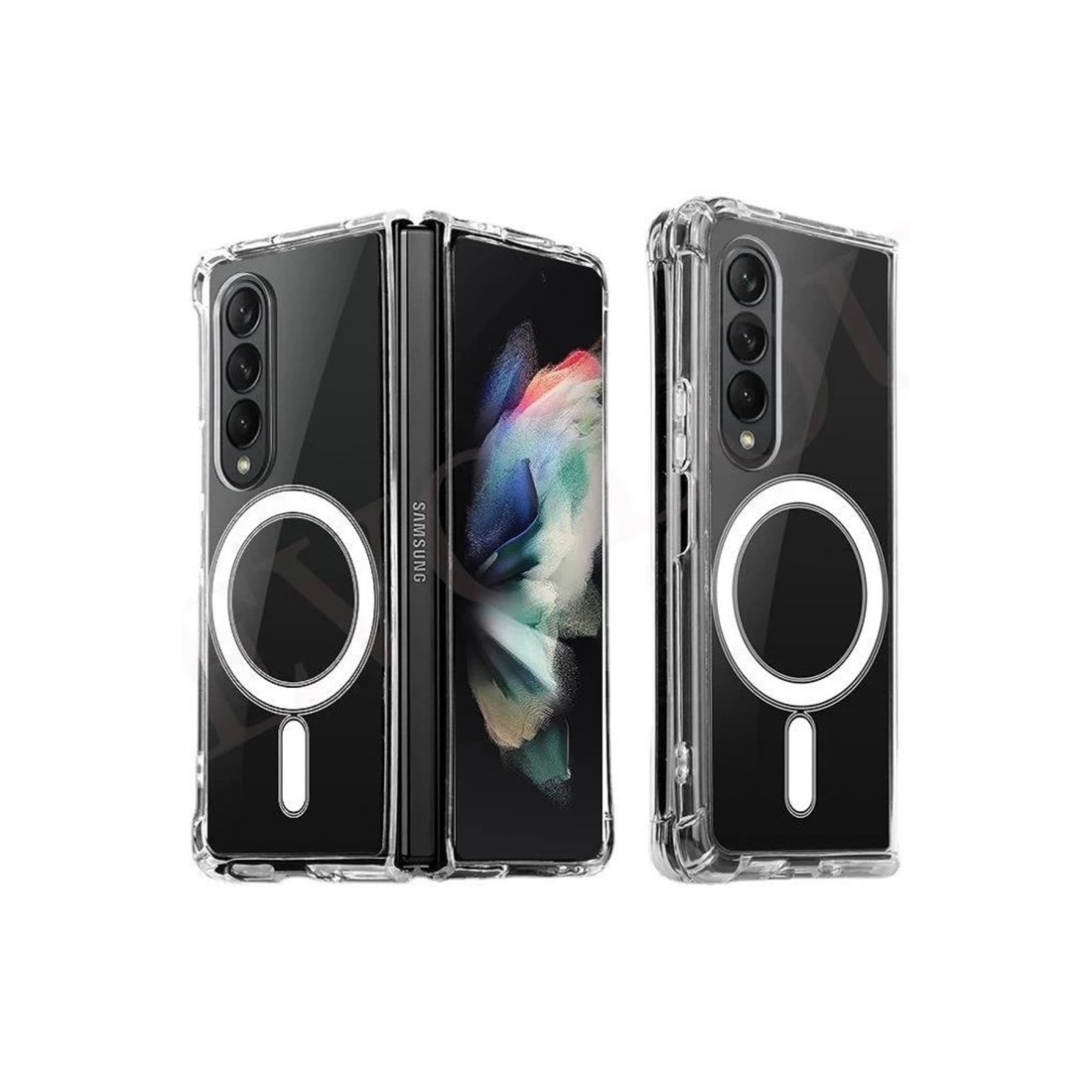  Samsung Galaxy Z Fold 4 Kılıf Magneticsafe Şeffaf Silikon - Şeffaf