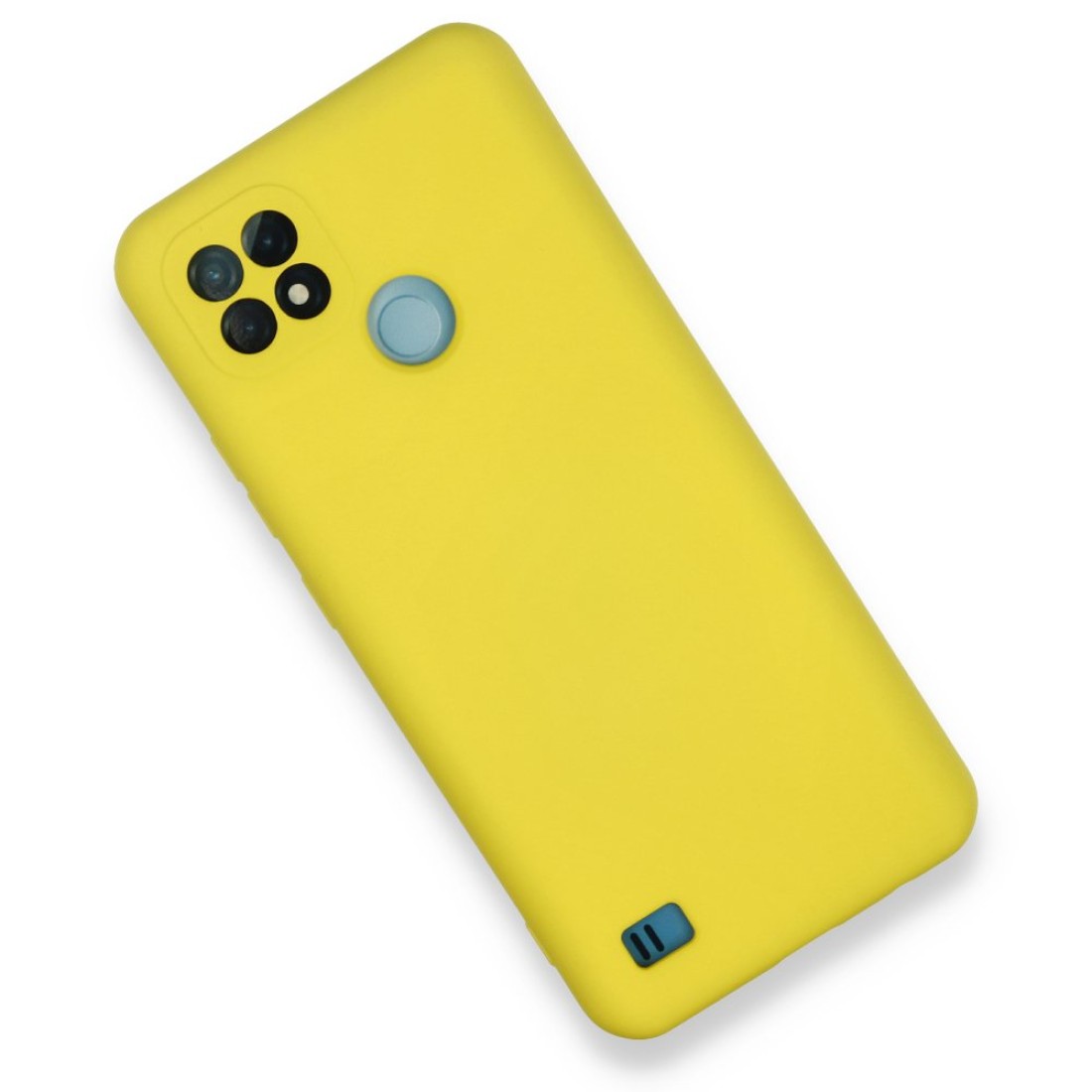 Realme C21 Kılıf Nano içi Kadife Silikon - Sarı Realme C21 Kılıf Nano içi Kadife Silikon - Sarı