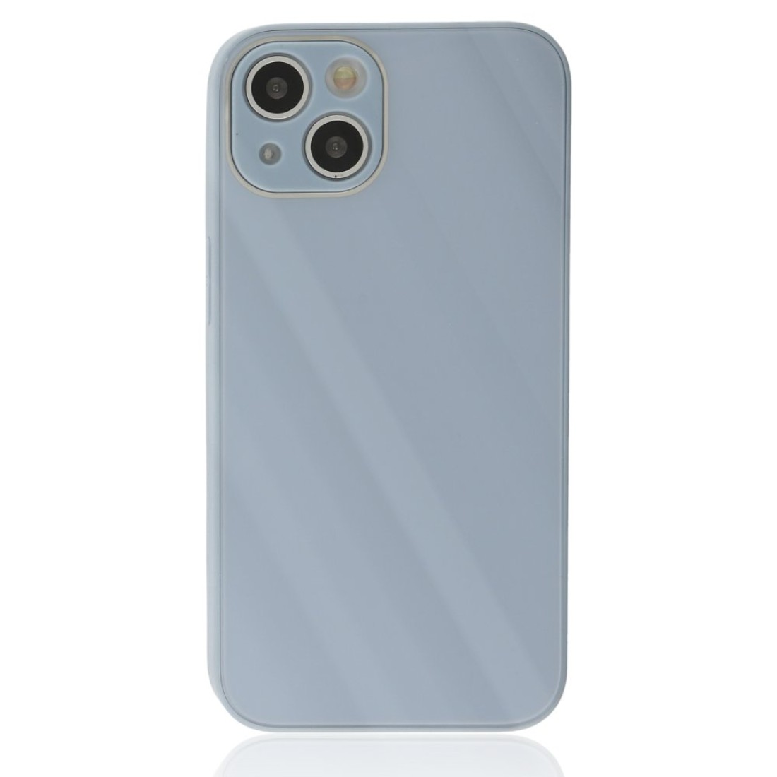  iPhone 14 Plus Kılıf Glass Kapak - Sky Blue