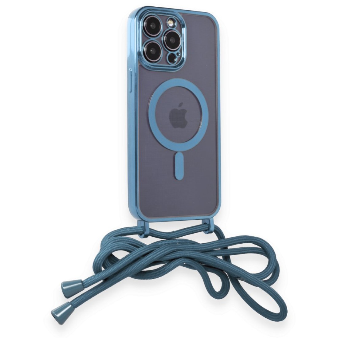  iPhone 14 Pro Max Kılıf Divo Lazer Askılı Magsafe Kapak - Sierra Blue