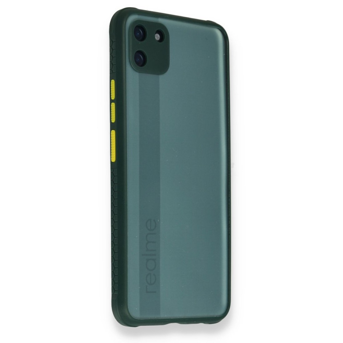 Realme C11 Kılıf Miami Şeffaf Silikon - Koyu Yeşil