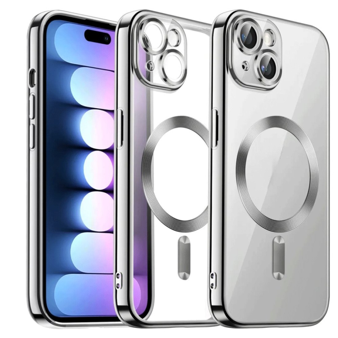  iPhone 15 Kılıf Kross Magneticsafe Kapak - Gümüş