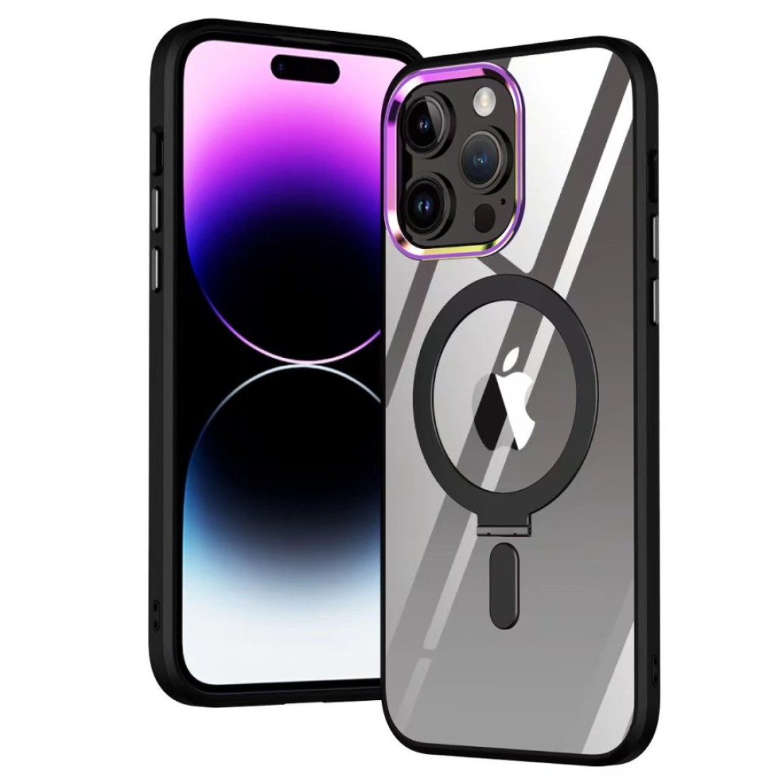  iPhone 14 Pro Kılıf Mudo Magneticsafe Standlı Kapak - Siyah