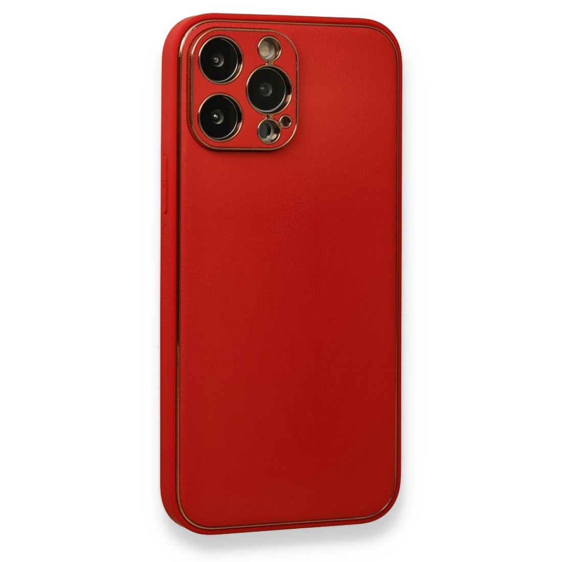 iPhone 13 Pro Max Kılıf Coco Deri Silikon Kapak - Kırmızı iPhone 13 Pro Max Kılıf Coco Deri Silikon Kapak - Kırmızı