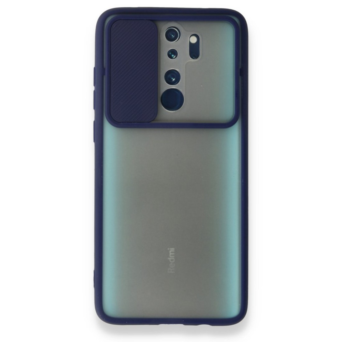  Xiaomi Redmi Note 8 Pro Kılıf Palm Buzlu Kamera Sürgülü Silikon - Lacivert