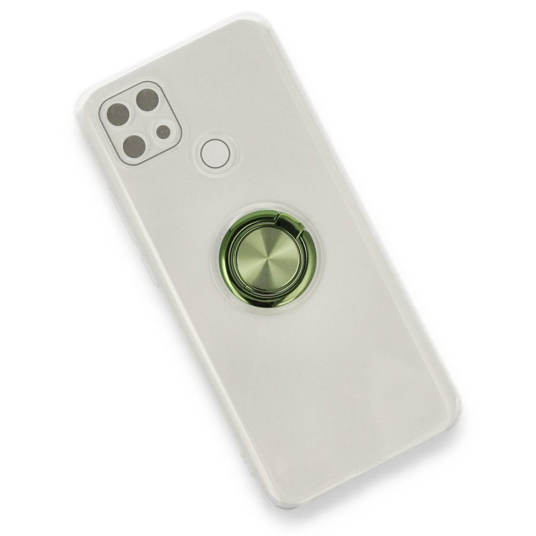  Oppo A15 Kılıf Gros Yüzüklü Silikon - Yeşil