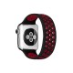  Apple Watch 38mm Ayarlı Delikli Silikon Kordon - Siyah-Kırmızı
