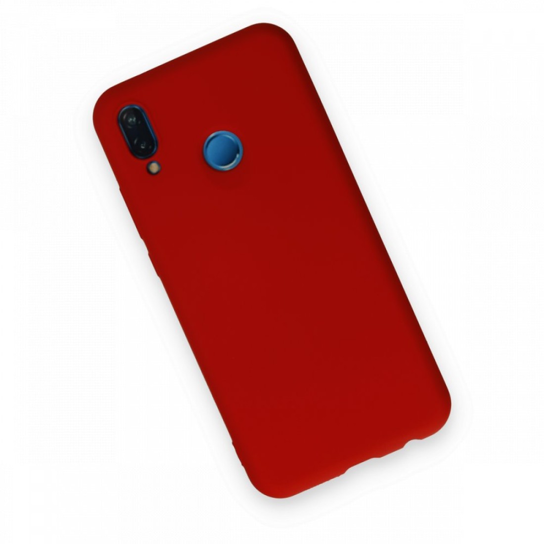  Huawei P20 Lite Kılıf Nano içi Kadife Silikon - Kırmızı
