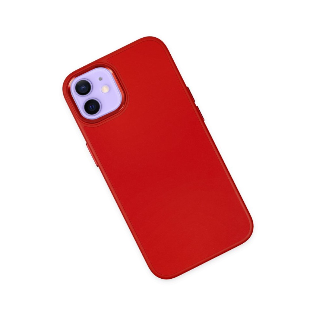 iPhone 12 Kılıf Asya Deri Silikon - Kırmızı iPhone 12 Kılıf Asya Deri Silikon - Kırmızı
