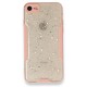 iPhone SE 2020 Kılıf Platin Simli Silikon - Pembe iPhone SE 2020 Kılıf Platin Simli Silikon - Pembe