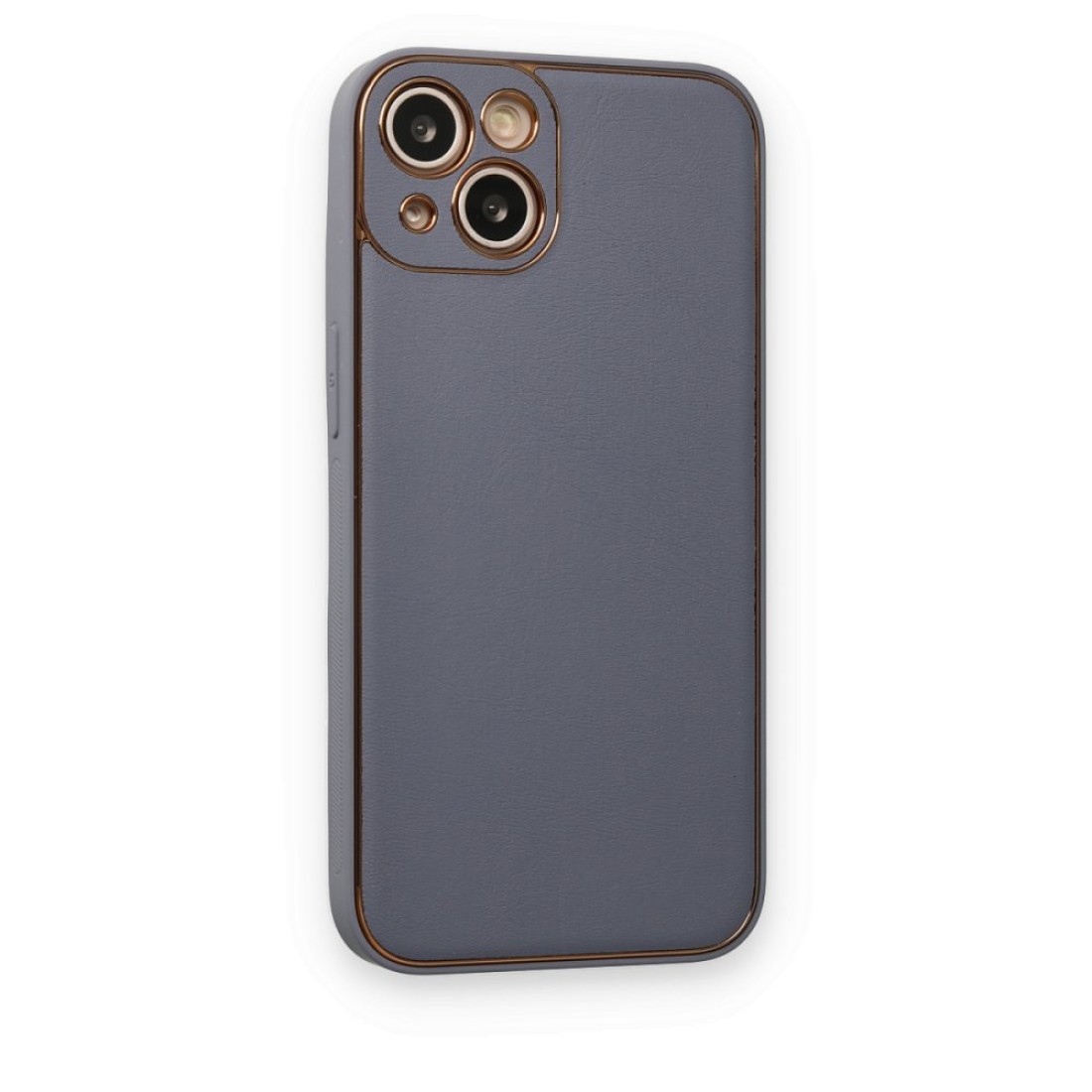 iPhone 14 Plus Kılıf Coco Deri Silikon Kapak - Gri iPhone 14 Plus Kılıf Coco Deri Silikon Kapak - Gri