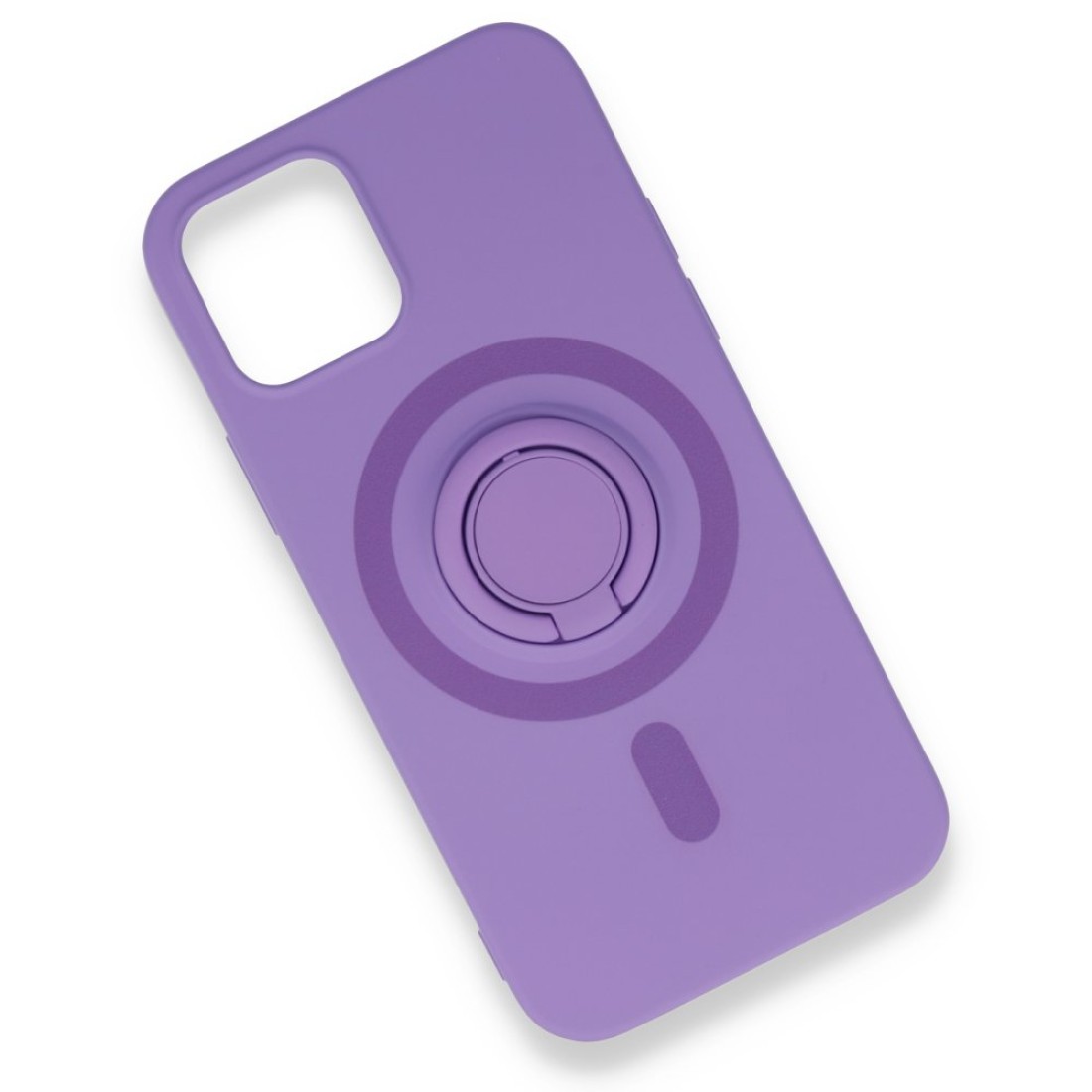 iPhone 12 Mini Kılıf Viktor Yüzüklü Silikon - Mor