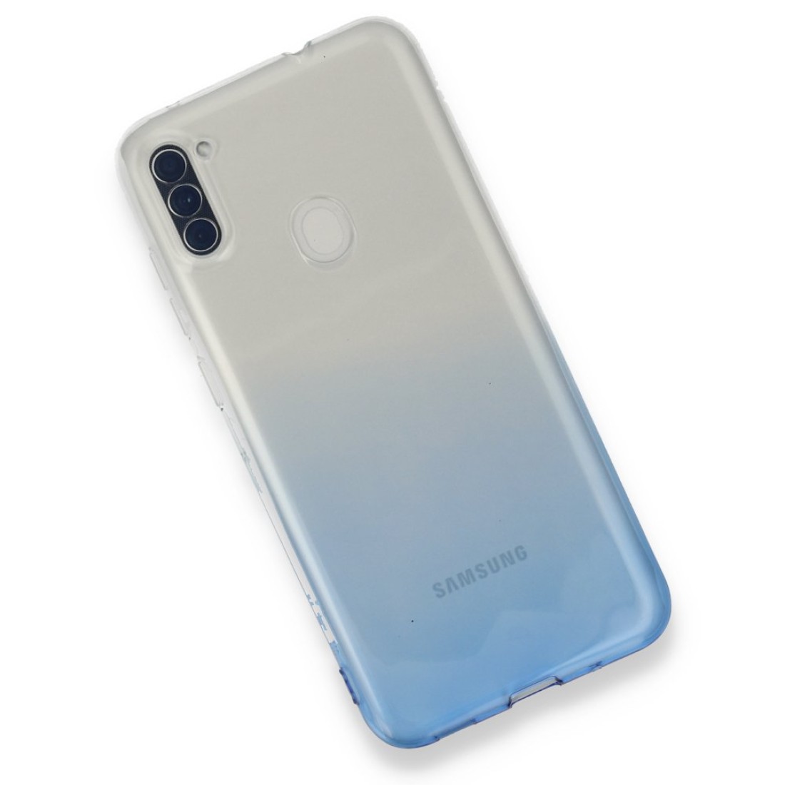  Samsung Galaxy A11 Kılıf Lüx Çift Renkli Silikon - Mavi
