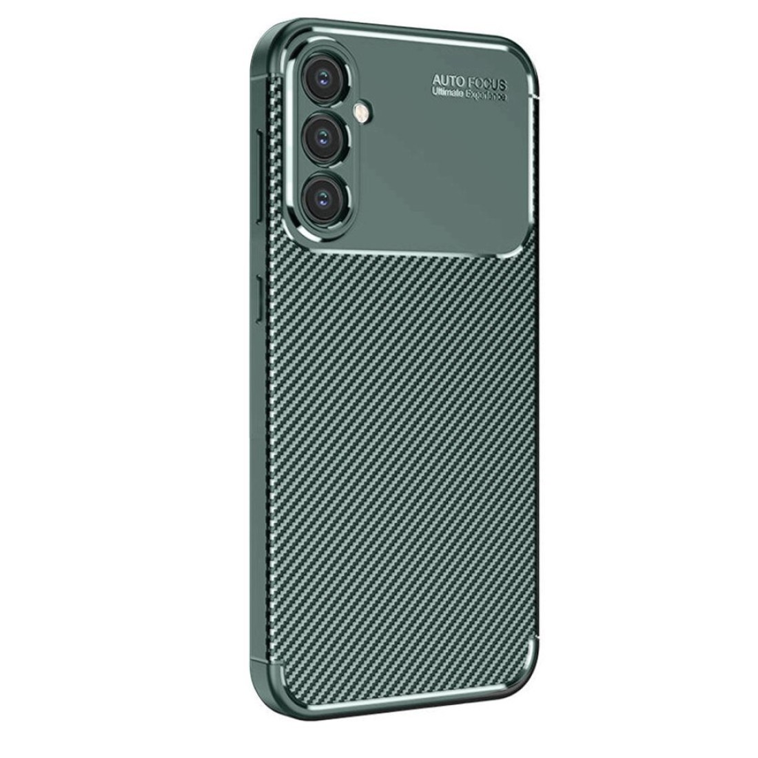  Samsung Galaxy S25 Plus Kılıf Auto Focus Karbon Kapak - Koyu Yeşil