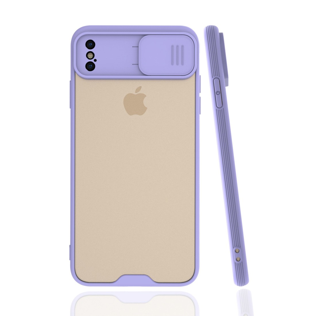  iPhone XS Max Kılıf Platin Kamera Koruma Silikon - Lila