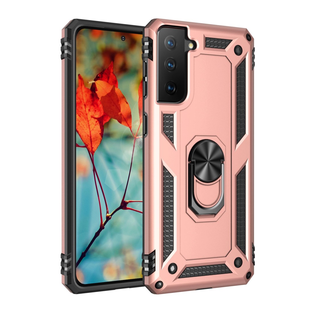 Samsung Galaxy S21 Plus Kılıf Sofya Yüzüklü Silikon Kapak - Rose Samsung Galaxy S21 Plus Kılıf Sofya Yüzüklü Silikon Kapak - Rose