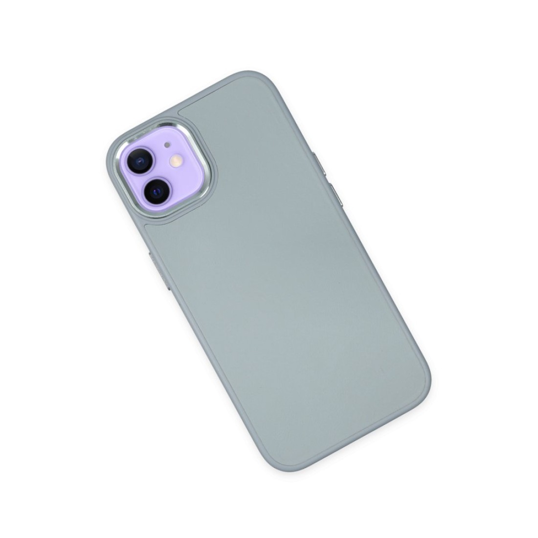  iPhone 12 Kılıf Asya Deri Silikon - Sierra Blue