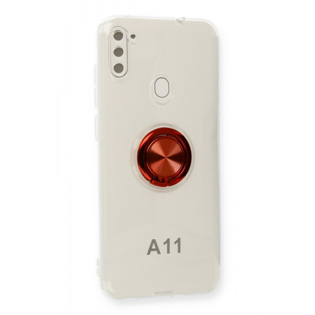  Samsung Galaxy A11 Kılıf Gros Yüzüklü Silikon - Kırmızı