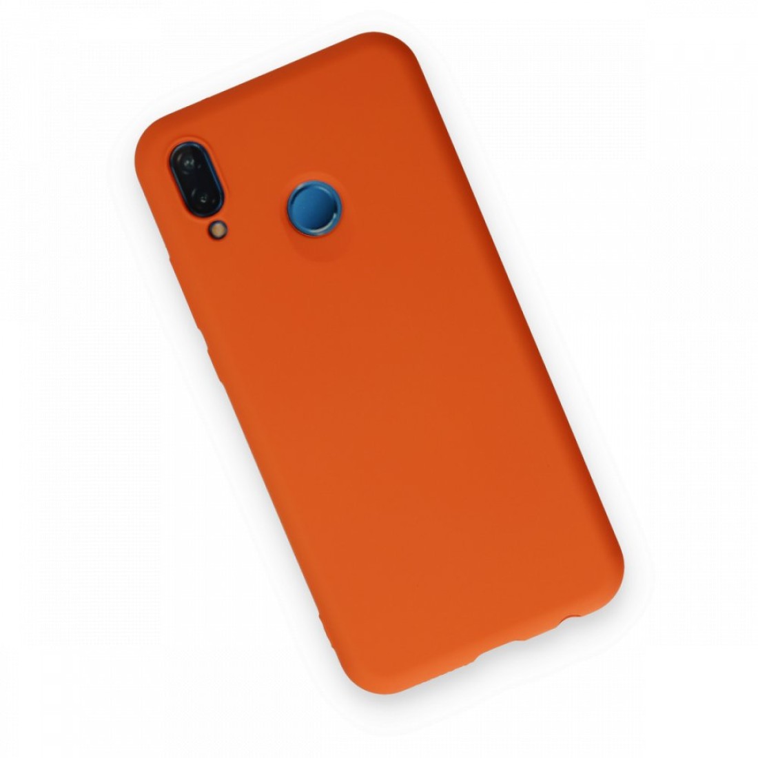  Huawei P20 Lite Kılıf Nano içi Kadife Silikon - Turuncu