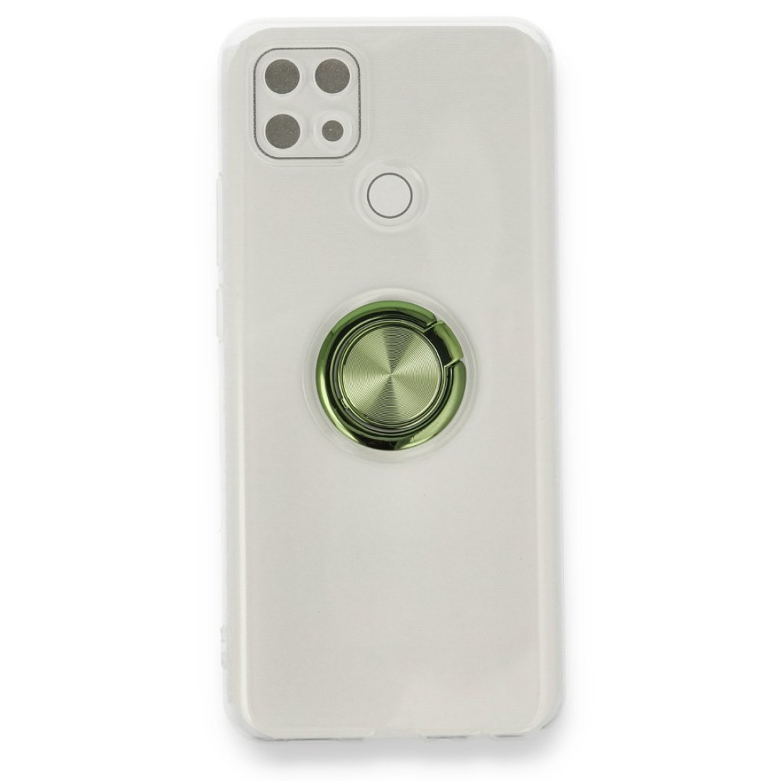  Oppo A15S Kılıf Gros Yüzüklü Silikon - Yeşil