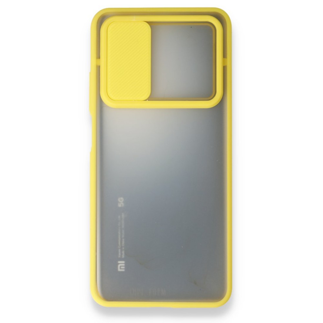  Xiaomi Mi 10T Pro Kılıf Palm Buzlu Kamera Sürgülü Silikon - Sarı