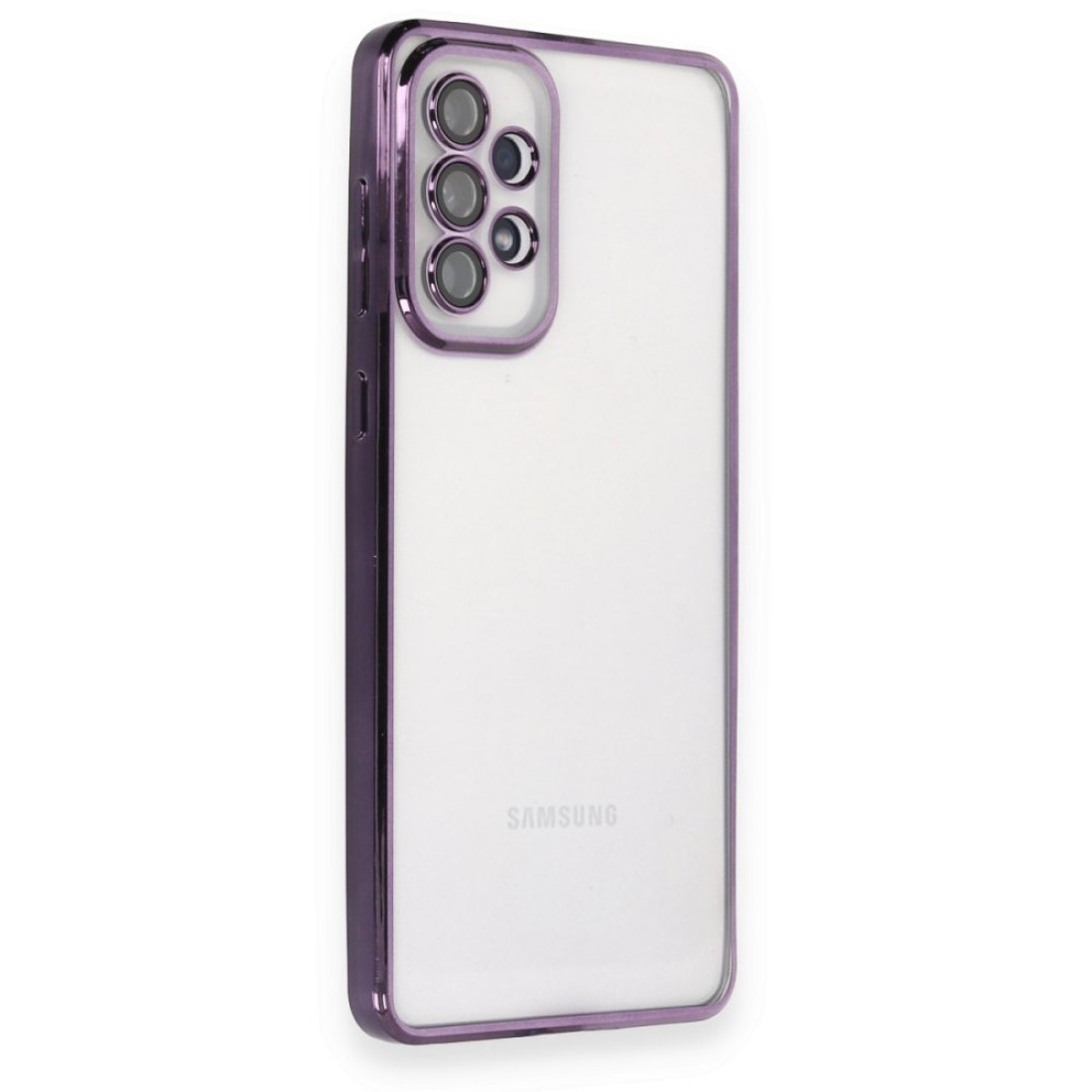  Samsung Galaxy A73 5G Kılıf Razer Lensli Silikon - Mor