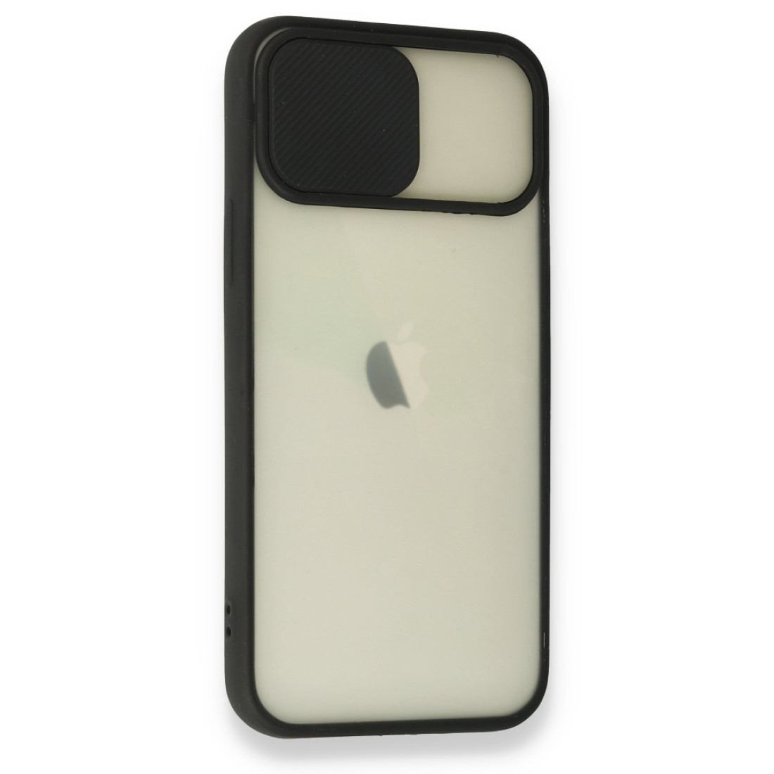  iPhone 12 Kılıf Palm Buzlu Kamera Sürgülü Silikon - Siyah
