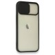  iPhone 12 Kılıf Palm Buzlu Kamera Sürgülü Silikon - Siyah