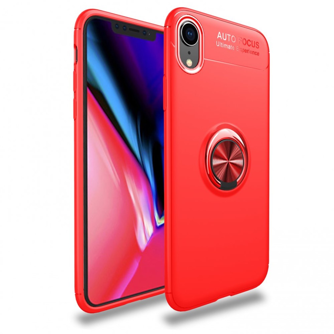  iPhone XR Kılıf Range Yüzüklü Silikon - Kırmızı