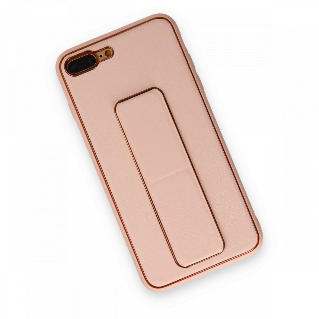  iPhone 7 Plus Kılıf Coco Deri Standlı Kapak - Pudra