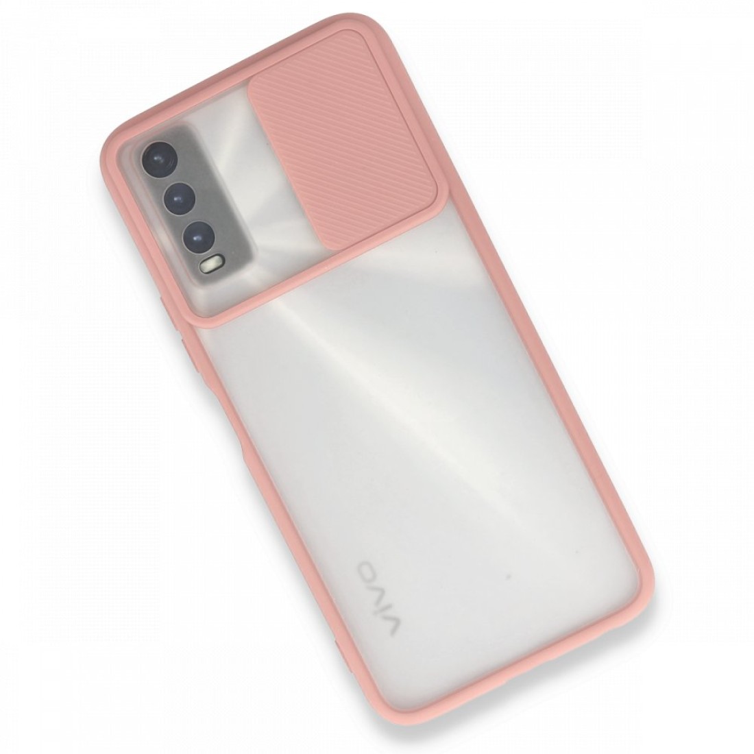  Vivo Y11S Kılıf Palm Buzlu Kamera Sürgülü Silikon - Pembe