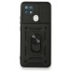  Oppo A15S Kılıf Pars Lens Yüzüklü Silikon - Siyah