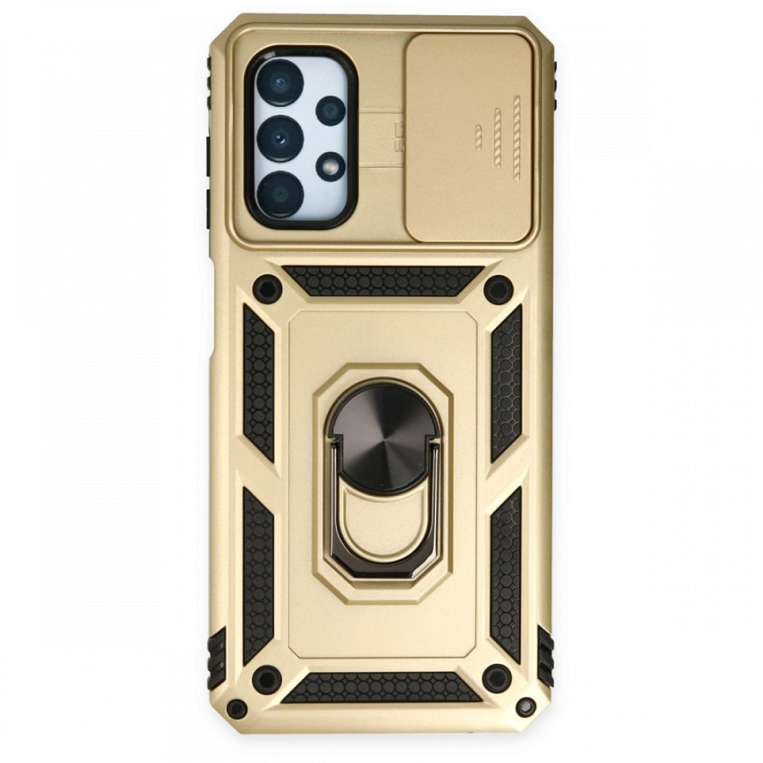  Samsung Galaxy A23 4G Kılıf Pars Lens Yüzüklü Silikon - Gold