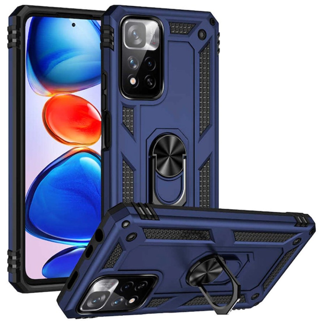  Xiaomi Redmi Note 11 Pro Plus 5G Kılıf Sofya Yüzüklü Silikon Kapak - Lacivert