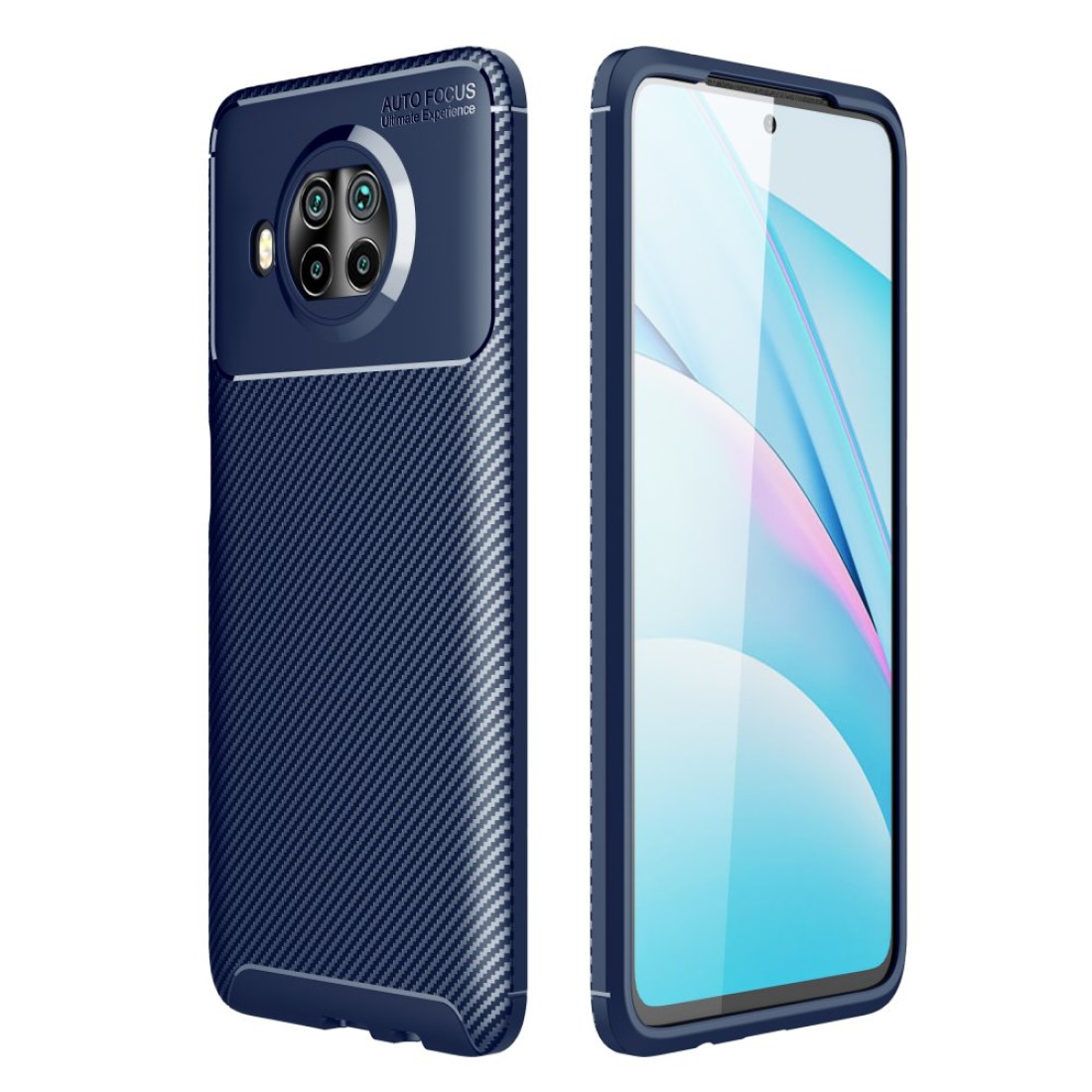  Xiaomi Redmi Note 9 Pro 5G Kılıf Auto Focus Karbon Kapak - Lacivert